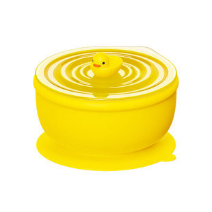 宝宝加食光碗儿童辅食碗婴儿宝宝吃饭专用碗小黄鸭餐具自主进食碗