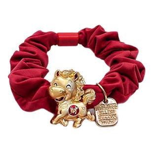 2026马年本命年头饰红色福袋小肠圈扎发皮筋女丸子头新年头绳发圈