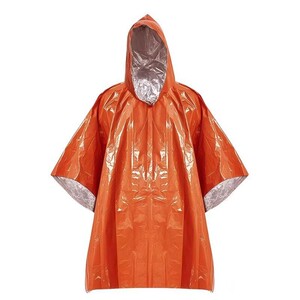 野外防寒保暖多功能急救雨衣便携pe铝膜应急雨披户外求生长款雨披