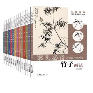 中国画技法教程入门国画植物花卉花鸟画临摹水墨画教材工笔画荷花牡丹禽鸟画法梅兰竹菊山水画树木山石画教程成人零基础自学国画书