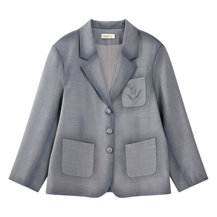 【雾都铃兰】设计感 烟熏做旧印花 渐变刺绣花春季薄款西装背心裙