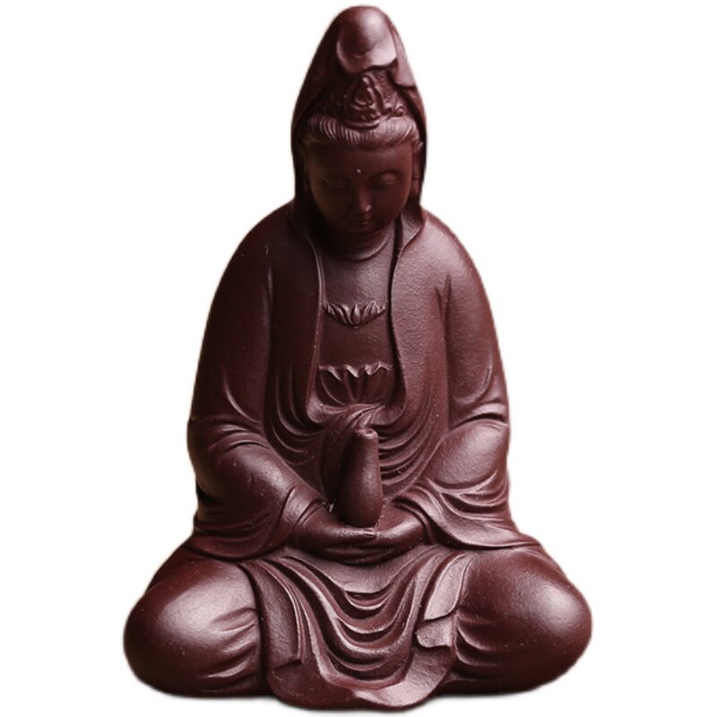 原矿紫砂摆件茶宠观音手工可养