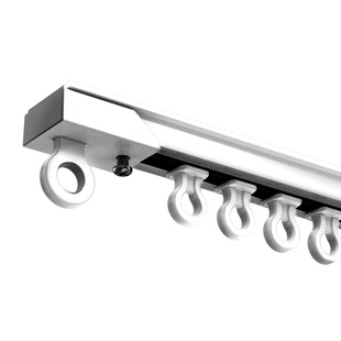 窗帘轨道免打孔滑轨侧装顶装自粘静音超薄导轨配件杆粘轨滑道滑轮