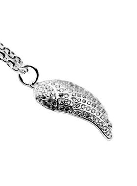 s925纯银天使之翼翅膀女羽毛水钻