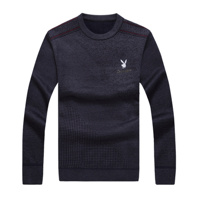 加绒加厚羊毛衫花花公子冬装毛衣