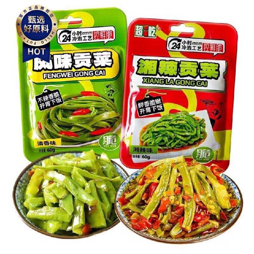 即食脆爽贡菜60g开胃香辣纯贡菜小包装解馋追剧网红休闲零食