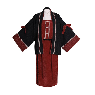 拟梦汉元素半身裙套装小香千金风