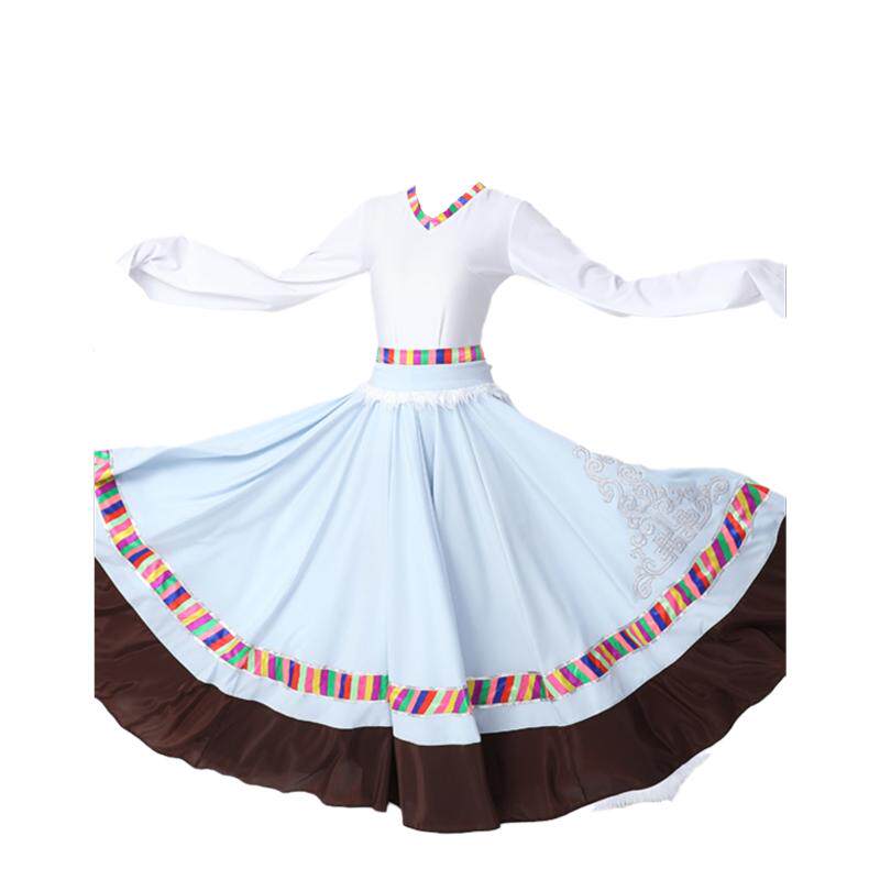 藏族舞蹈服女水袖徐曼妮演出服表演服艺考民族舞蹈服装大摆裙飘逸