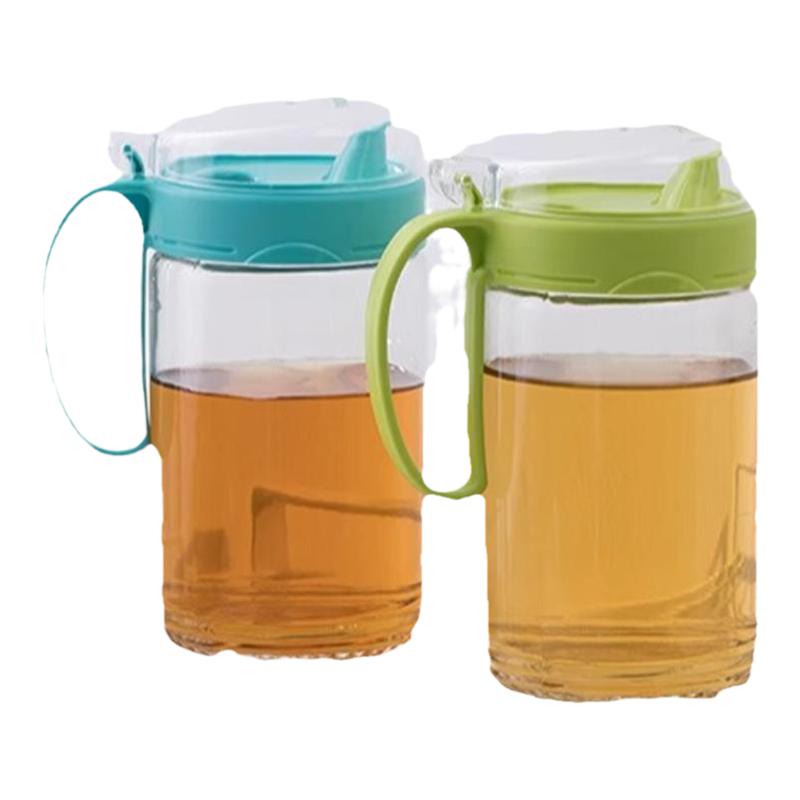 玻璃油瓶油壶茶花防漏不挂油家用