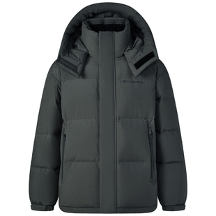 坦博尔男士廓形羽绒服冬季短款可脱卸帽加厚保暖舒适百搭男装外套