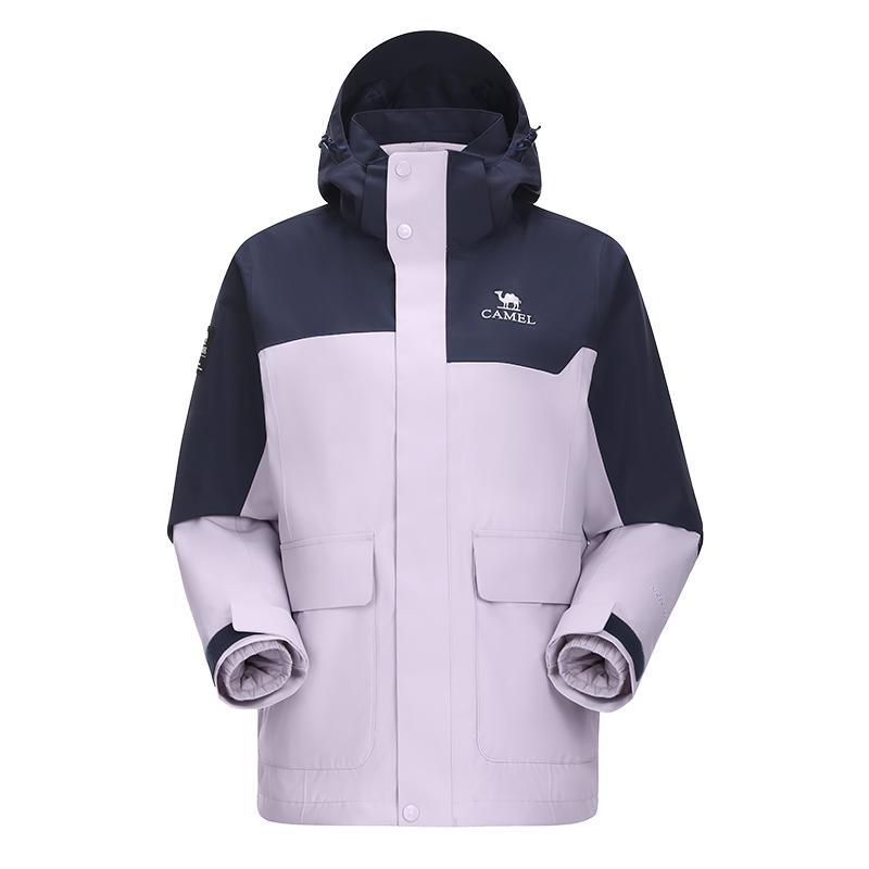 鹅绒内胆|骆驼火山壳PRO鹅绒冲锋衣女三合一羽绒服户外防水外套男