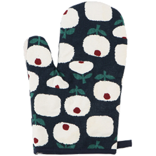 肆月萌念 棉麻防烫手套 加厚耐高温烤箱微波炉专用隔热烘焙手套