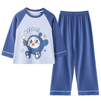 男童新款全棉蛋仔儿童睡衣套装