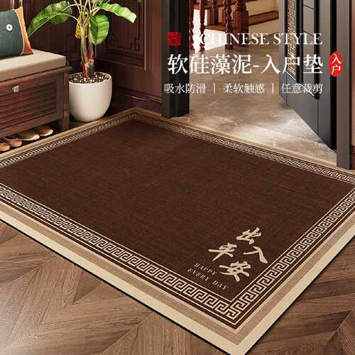 出入平安地垫入户门垫硅藻泥吸水防滑耐脏家用进门口脚垫地毯定制