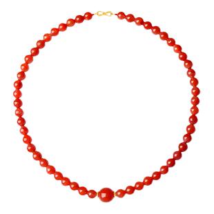 天然南红玛瑙毛衣链女川料樱桃红新中式国风串珠转运珠妈妈款项链