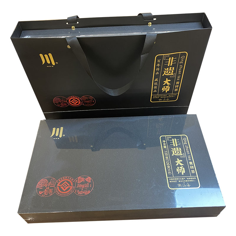 赤壁青砖茶赵李桥茶厂非遗720g礼盒装黑茶茶叶湖北川字牌陈年砖茶