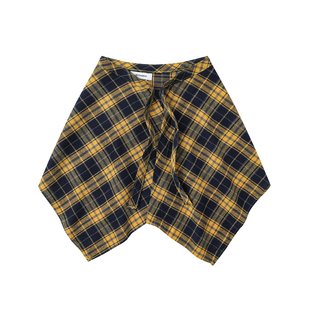 HTTAOSUP彩色黄色格子屁帘女一片式系带黄格藏肉神器男下摆男生衫