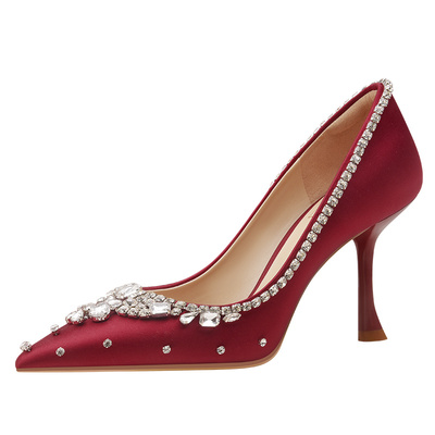 rosecastle秀禾红色婚鞋