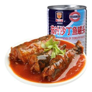 上海梅林茄汁沙丁鱼罐头番茄鱼罐头方便开罐即食方便菜425g*5罐