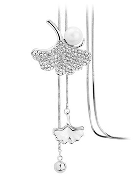 银杏叶毛衣链长款2025年新款爆款