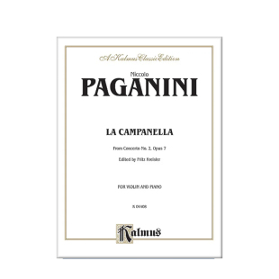 帕格尼尼 钟 op7 小提琴和钢琴 Kalmus原版进口乐谱书 Paganini La Campanella Violin 00-K04408