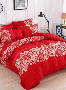 大红色被套单件1.5m1.8米单人床夏季加厚磨毛200x230双人被罩学生