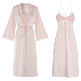法式性感纯欲真丝睡衣女款夏季薄款高级感吊带大码睡裙睡袍家居服