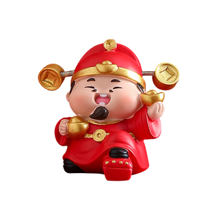 财神爷桌面小摆件办公室招财工位发财情绪稳定神器电脑装饰品汽车