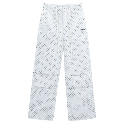 riverstone plus 抽绳撞色褶皱工装伞兵裤女满印波点阔腿休闲裤