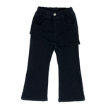 女童裤子牛仔裤加绒加厚秋冬装新款中大童洋气喇叭裤冬季保暖长裤