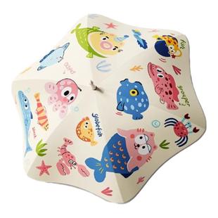 晴雨两用儿童伞长柄雨伞男女孩小学生上学专用折叠伞黑胶防晒卡通