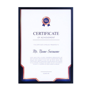 黑色a4荣誉奖状框证书框金属裱相框画框a3证书展示框框架定制