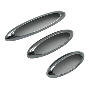 人气锌合金现代电镀亮铬椭圆半嵌入柜门抽屉拉手橱柜安装扣手现货