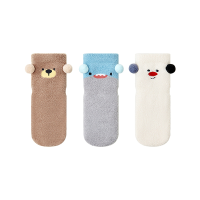 小龙人无骨秋冬宝宝加厚珊瑚绒袜