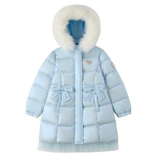 【商场同款】PawinPaw卡通小熊童装25年冬季新款女童中长款羽绒服