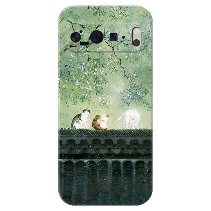 文艺小猫咪适用谷歌Pixel11手机壳10/9pro/8/7/6A小清新XL可爱卡通简约女款耐脏软