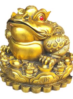 铜金蟾中式客厅店铺铸造摆件