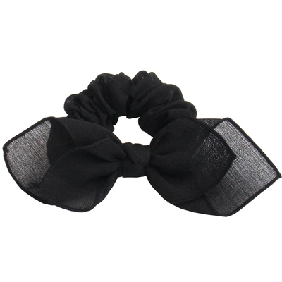 黑色网纱蝴蝶结发圈肠圈布艺粗款