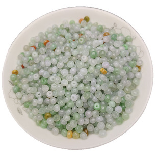 【一包价】天然翡翠A货冰糯种三彩色小算盘珠 隔片 隔珠 玉石配件