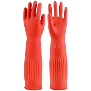 加长手套橡胶乳胶手套洗碗清衣加厚家务手套厨房劳保胶皮手套