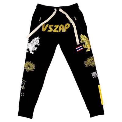 VSZAP金色麒麟刺绣男束脚卫裤