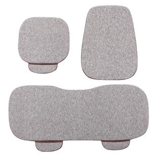 汽车坐垫三件套四季通用单片亚麻无靠背车内座垫后排座套半包座椅