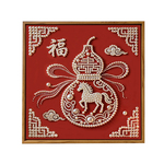 中国风福禄马年珍珠画DIY材料妇女节非遗宋锦手工活动高级感装饰