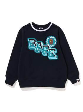 BAPE童装秋冬撞色猿人圆领卫衣