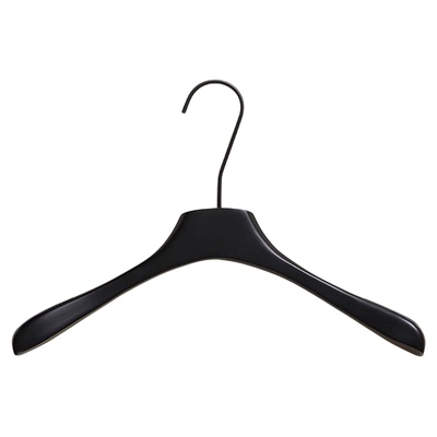 服装店衣架实木烤漆哑黑色女装衣挂防滑儿童高档衣撑裤架定制LOGO