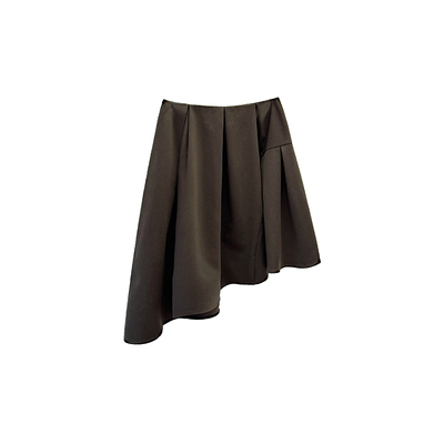 Layers深棕绿不规则波浪半裙