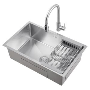 加厚纯sus304洗碗池子厨房洗菜盆不锈钢水槽单槽台下嵌入式洗手盆