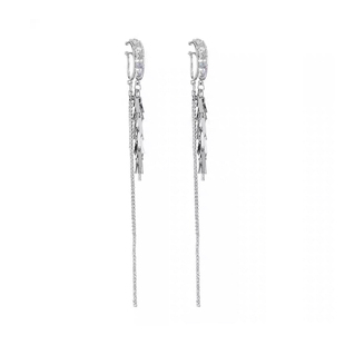 2025新款爆款高级感无耳洞耳骨夹女超闪锆石亮片长款流苏耳挂耳夹