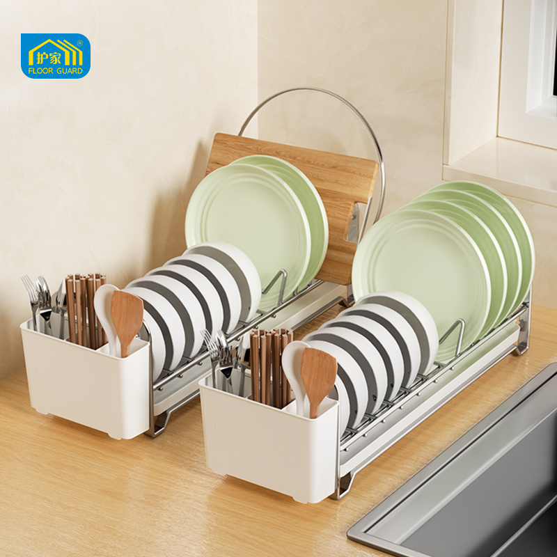 护家不锈钢碗碟收纳架沥水架碗盘架碗架沥水架碗柜碗筷小型沥碗架