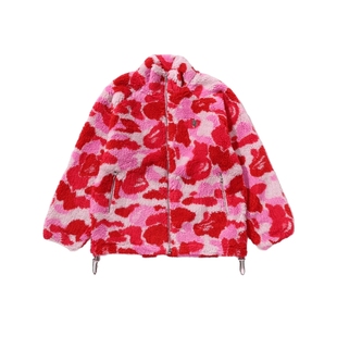 BAPE男装25年秋冬猿人金属标迷彩图案毛绒夹克外套320401P